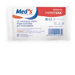 GARZA COMPRESSA MEDS FARMATEXA IDROFILA 12/8 10X10 CM 25 PEZZI - Antica Farmacia Ferrari
