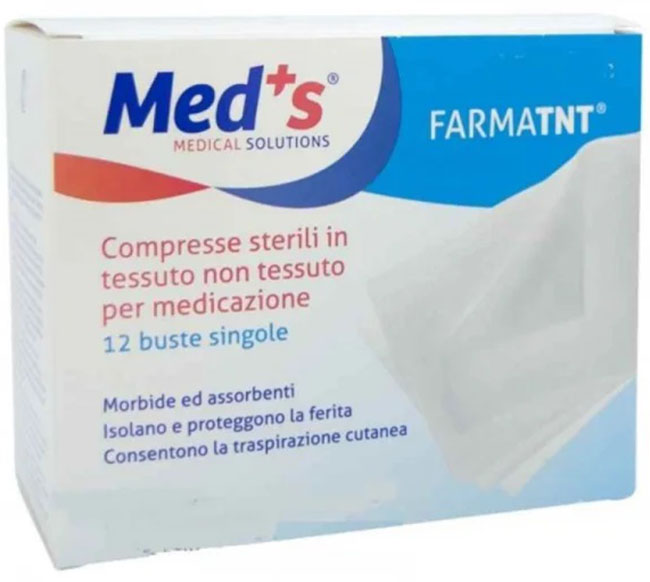 GARZA COMPRESSA MEDS TESSUTO NON TESSUTO 10X10CM 12 PEZZI PEEL OPEN - Antica Farmacia Ferrari