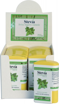 STEVIA EDULCORANTE 200 COMPRESSE DISPLAY CONTENENTE 14 DISPENSER - Antica Farmacia Ferrari