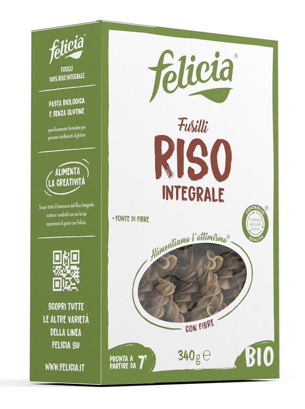 FELICIA BIO RISO INTEGRALE FUSILLI 340 G - Antica Farmacia Ferrari