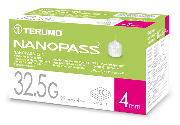 AGO PER PENNA DA INSULINA NANOPASS 32,5 GAUGE LUNGHEZZA 4 MM 100 PEZZI - Antica Farmacia Ferrari