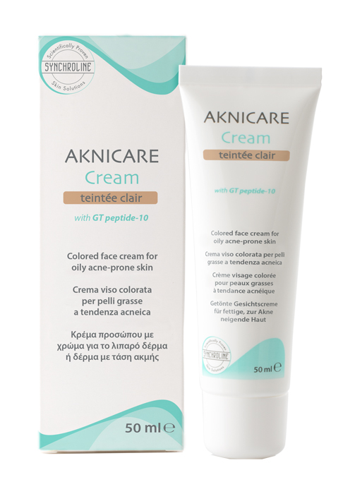 CREMA TRATTANTE COLORATA PER PELLE ACNEICA AKNICARE CREAM TEINTEE CLAIR TUBETTO 50 ML - Antica Farmacia Ferrari