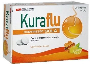 KURAFLU GOLA LIMONE/MIELE 20 COMPRESSE - Antica Farmacia Ferrari