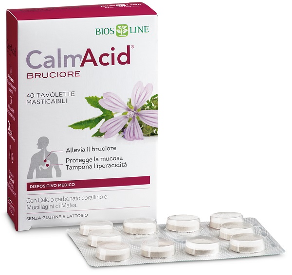 BIOSLINE CALMACID BRUCIORE 40 TAVOLETTE MASTICABILI - Antica Farmacia Ferrari