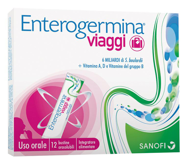 ENTEROGERMINA VIAGGI 12 BUSTINE OROSOLUBILI CONFEZIONE STANDARD - Antica Farmacia Ferrari