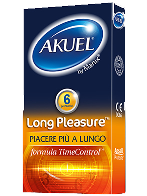 PROFILATTICO ANSELL AKUEL BY MANIX LONG PLEASURE B 6 PEZZI - Antica Farmacia Ferrari