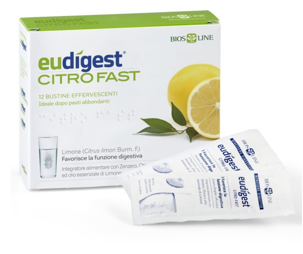BIOSLINE EUDIGEST CITRO FAST 12 BUSTINE EFFERVESCENTI - Antica Farmacia Ferrari