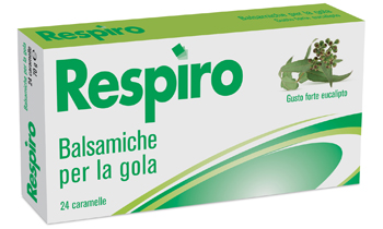CARAMELLE BALSAMICHE PER LA GOLA RESPIRO GUSTO FORTE EUCALIPTO 24 PEZZI - Antica Farmacia Ferrari