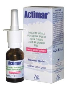 ACTIMAR SOLUZIONE NASALE SPRAY SALINA 3% CON ACIDO IALURONICO + MSM 20 ML CON EROGATORE - Antica Farmacia Ferrari