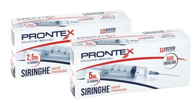 SIRINGA PRONTEX 2,5 ML AGO IND 10 PEZZI - Antica Farmacia Ferrari