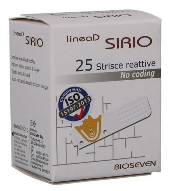 STRISCE MISURAZIONE GLICEMIA LINEA D SIRIO 25 PEZZI - Antica Farmacia Ferrari