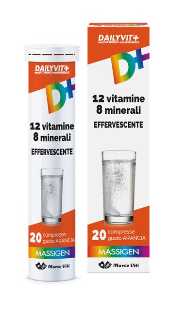 DAILYVIT+ 12 VITAMINE 8 MINERALI EFFERVESCENTE 20 COMPRESSE - Antica Farmacia Ferrari