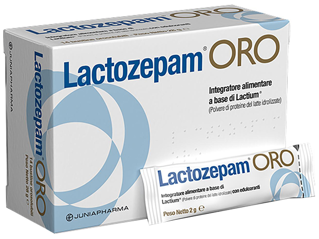 LACTOZEPAM ORO GRANULATO OROSOLIBILE A BASE DI LACTIUM 14 BUSTINE DA 2 G - Antica Farmacia Ferrari