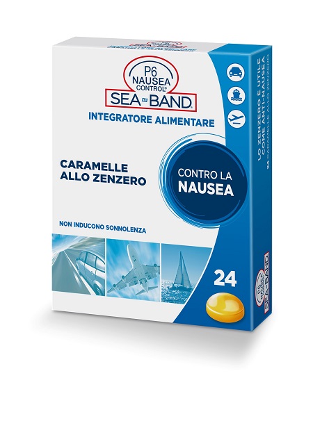 P6 NAUSEA CONTROL SEA BAND CARAMELLE ANTINAUSEA VIAGGIO ALLO ZENZERO 24 PEZZI - Antica Farmacia Ferrari