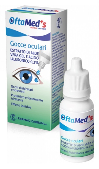 OFTAMED'S GOCCE OCULARI OCCHI DISIDRATATI E STRESSATI ESTRATTO ALOE VERA GEL E ACIDO IALURONICO 0,3% 10 ML - Antica Farmacia Ferrari