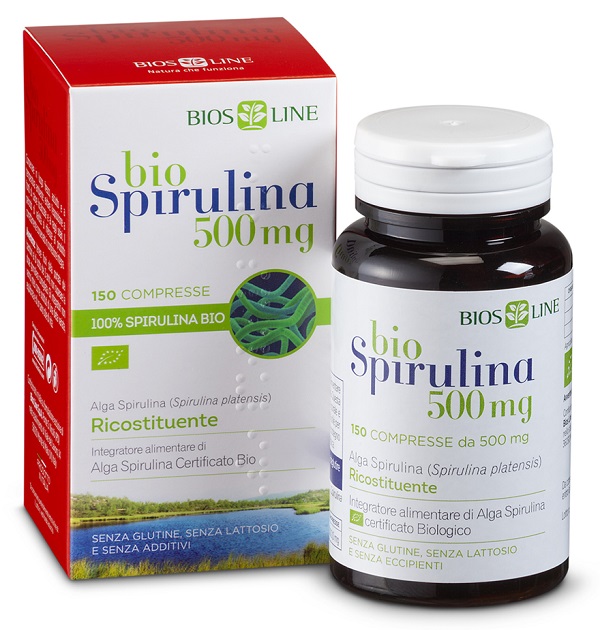 BIOSLINE BIOSPIRULINA 500 NEW 150 COMPRESSE CERT ECOCERT - Antica Farmacia Ferrari