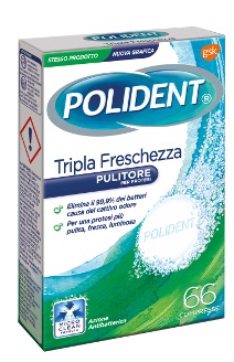 POLIDENT TRIPLA FRESCHEZZA 66 COMPRESSE - Antica Farmacia Ferrari