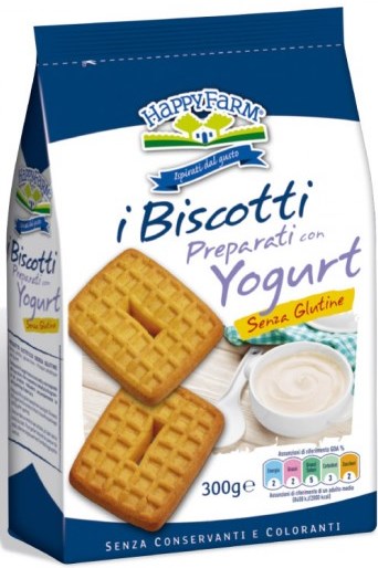 HAPPY FARM BISCOTTI YOGURT SENZA ZUCCHERO 300 G - Antica Farmacia Ferrari