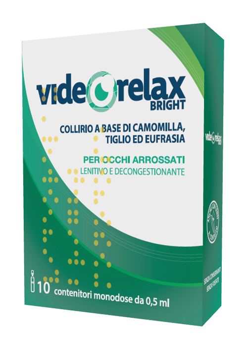 COLLIRIO LENITIVO DECONGESTIONANTE VIDEORELAX BRIGHT MONODOSE 0,5 ML 10 PEZZI - Antica Farmacia Ferrari