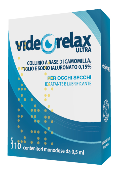 COLLIRIO IDRATANTE E LUBRIFICANTE VIDEORELAX ULTRA MONODOSE 0,5 ML 10 PEZZI - Antica Farmacia Ferrari