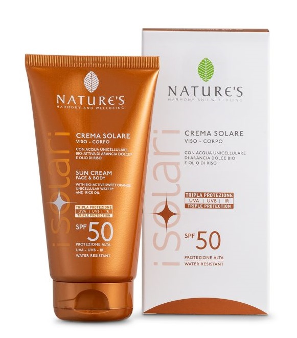 NATURE'S I SOLARI CREMA SOLARE VISO E CORPO SPF 50 IR SUN 150 ML - Antica Farmacia Ferrari