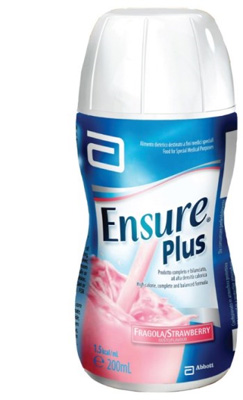 ENSURE PLUS FRAGOLA 4 BOTTIGLE DA 200 ML - Antica Farmacia Ferrari