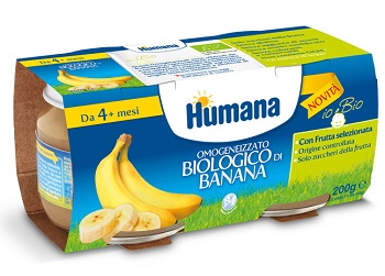 HUMANA OMOGENEIZZATO BANANA BIOLOGICO 2 VASETTI 100 G - Antica Farmacia Ferrari