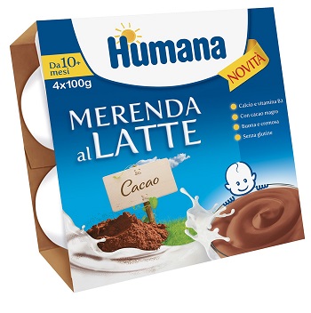 HUMANA MERENDA AL LATTE GUSTO CIOCCOLATO 100 G 4 PEZZI - Antica Farmacia Ferrari