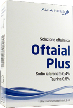 SOLUZIONE OFTALMICA OFTAIAL PLUS ACIDO IALURONICO 0,4% E TAURINA 15 FLACONCINI RICHIUDIBILI DA 0,6 ML - Antica Farmacia Ferrari