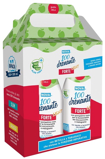 NOVA100 DRENANTE FORTE LIGHT CON ALOE 300+300 ML - Antica Farmacia Ferrari