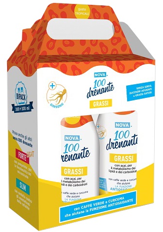 NOVA100 DRENANTE GRASSI CON GINSENG 300+300 ML - Antica Farmacia Ferrari