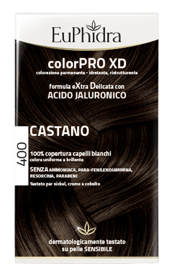 EUPHIDRA COLORPRO XD 400 CASTANO GEL COLORANTE CAPELLI IN FLACONE + ATTIVANTE + BALSAMO + GUANTI - Antica Farmacia Ferrari