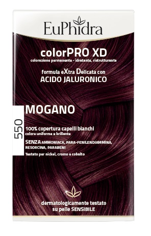 EUPHIDRA COLORPRO XD 550 MOGANO GEL COLORANTE CAPELLI IN FLACONE + ATTIVANTE + BALSAMO + GUANTI - Antica Farmacia Ferrari