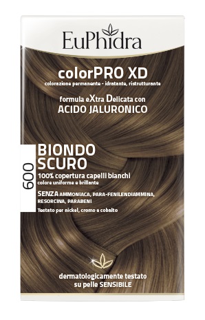 EUPHIDRA COLORPRO XD 600 BIONDO SCURO GEL COLORANTE CAPELLI IN FLACONE + ATTIVANTE + BALSAMO + GUANTI - Antica Farmacia Ferrari