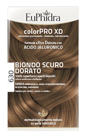 EUPHIDRA COLORPRO XD 630 BIONDO SCURO DORATO GEL COLORANTE CAPELLI IN FLACONE + ATTIVANTE + BALSAMO + GUANTI - Antica Farmacia Ferrari