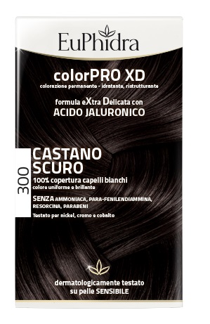EUPHIDRA COLORPRO XD 300 CASTANO SCURO GEL COLORANTE CAPELLI IN FLACONE + ATTIVANTE + BALSAMO + GUANTI - Antica Farmacia Ferrari