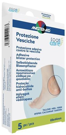 MASTER-AID FOOT CARE VESCICHE PROTEZIONE TALLONE 69X44 MM 5 PEZZI - Antica Farmacia Ferrari