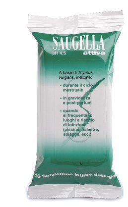 SAUGELLA ATTIVA SALVIETTINE 15 BUSTINE - Antica Farmacia Ferrari