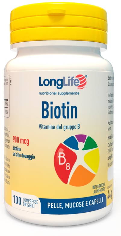 LONGLIFE BIOTIN 900 MCG 100 COMPRESSE - Antica Farmacia Ferrari