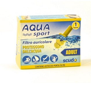 FILTRO AURICOLARE PER ADULTO EARPLUG SCUDO AQUASPORT 2 PEZZI - Antica Farmacia Ferrari