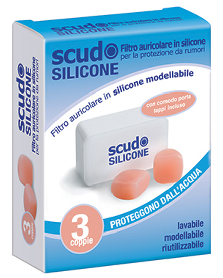 TAPPO AURICOLARE EARPLUG SCUDO IN SILICONE 3 COPPIE 6 PEZZI ARTICOLO 7EN091 - Antica Farmacia Ferrari