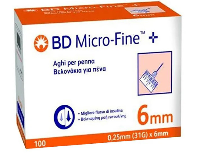 AGO PER PENNA DA INSULINA BD MICROFINE GAUGE 31 6MM 100 PEZZI - Antica Farmacia Ferrari