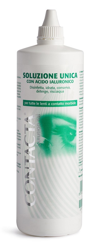 SOLUZIONE UNICA CON ACIDO IALURONICO PER LENTI A CONTATTO CONTACTA SOLUTION 360ML - Antica Farmacia Ferrari
