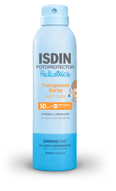 FOTOPROTECTOR PEDIATRICS TRANSPARENT SPRAY WET SKIN SPF50 250 ML - Oltrefarma