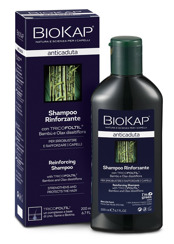 BIOKAP SHAMPOO RINFORZANTE ANTICADUTA CON TRICOBIOTIC NUOVA FORMULA 200 ML - Antica Farmacia Ferrari