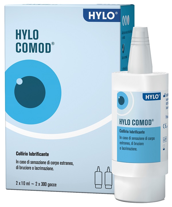 HYLO-COMOD GOCCE OCULARI IALURONATO DI SODIO 0,1% 2 FLACONC INI DA 10 ML - Oltrefarma
