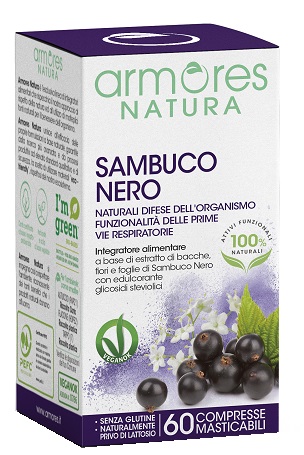 ARMORES NATURA SAMBUCO NERO 60 COMPRESSE MASTICABILI - Oltrefarma