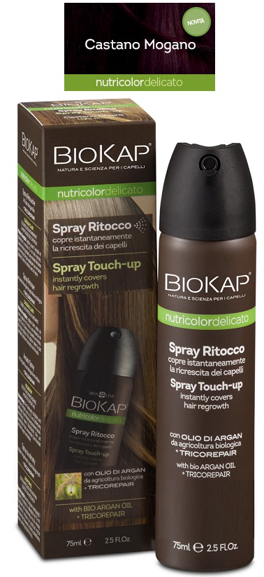 BIOS LINE  BIOKAP NUTRICOLOR DELICATO SPRAY RITOCCO CASTANO MOGANO 75 ML - Antica Farmacia Ferrari