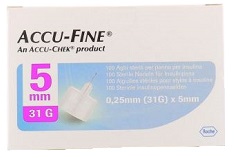 AGO PER PENNA DA INSULINA ACCU-FINE PEN NEEDLE ACCU-CHEK GAUGE 31 X 5MM 100 PEZZI - Antica Farmacia Ferrari