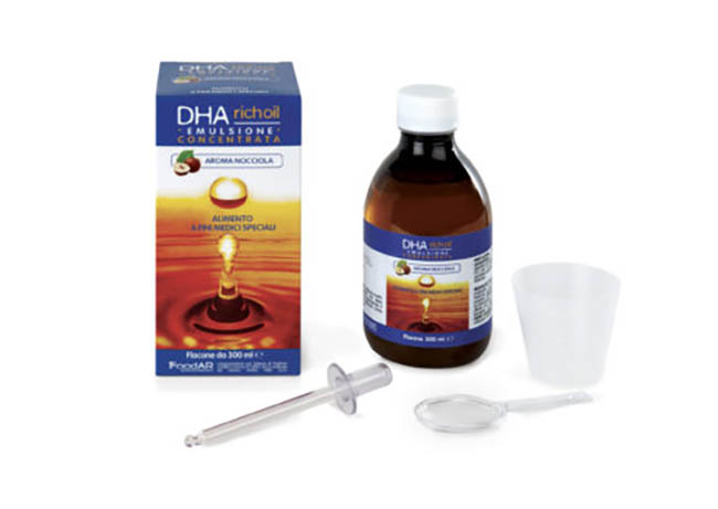 DHA RICHOIL SCIROPPO AL 25% DI DHA DI ORIGINE ALGALE GUSTO MANDORLA 30 ML - Antica Farmacia Ferrari